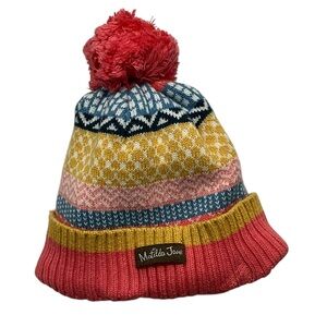 Matilda Jane girls winter hat beanie Fair Isle multicolor knit size Medium